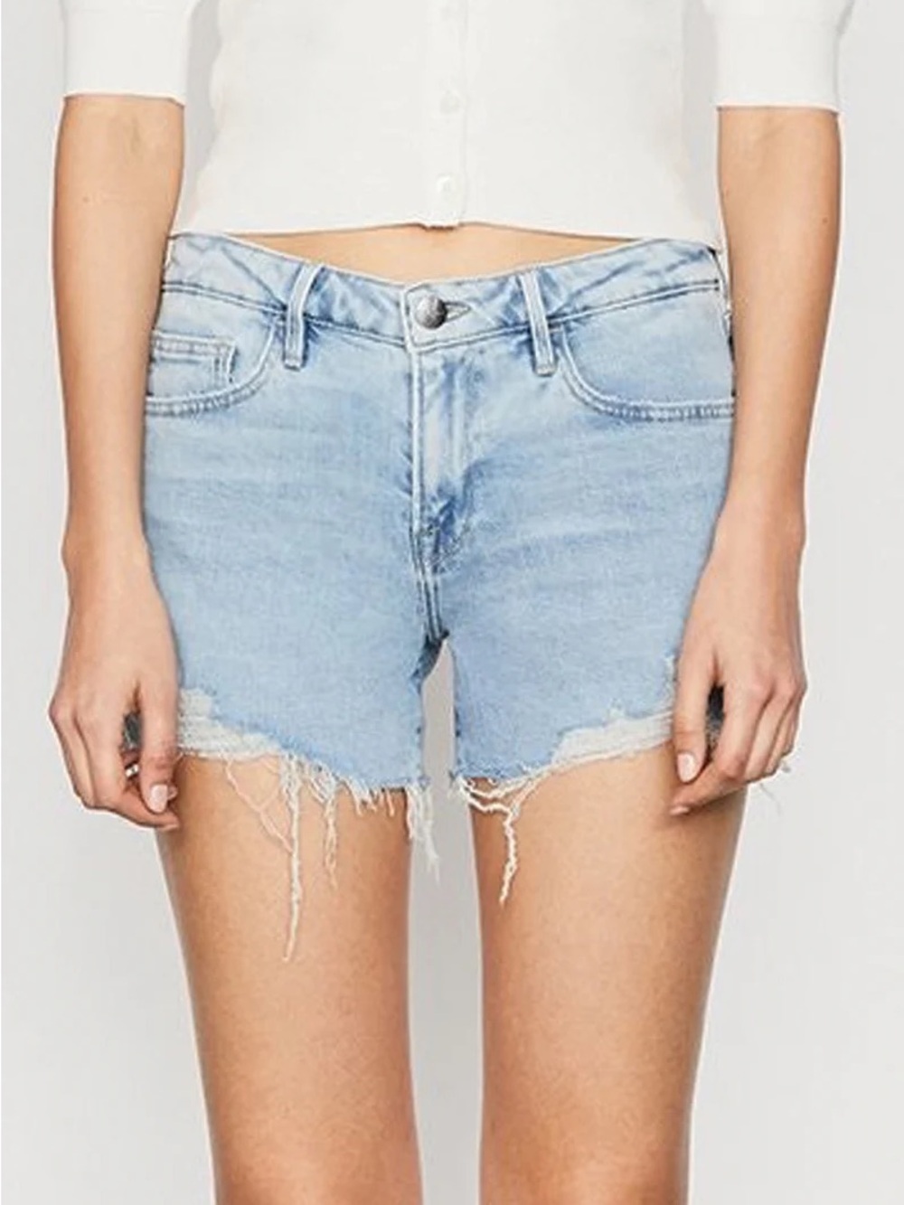 Frame Light Blue Denim Cutoff Shorts - Women